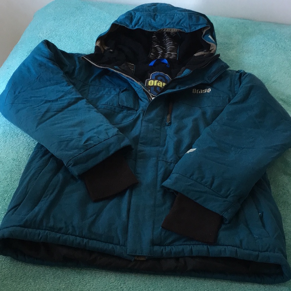 Orage winter jacket. Fleece lined/attached hood.